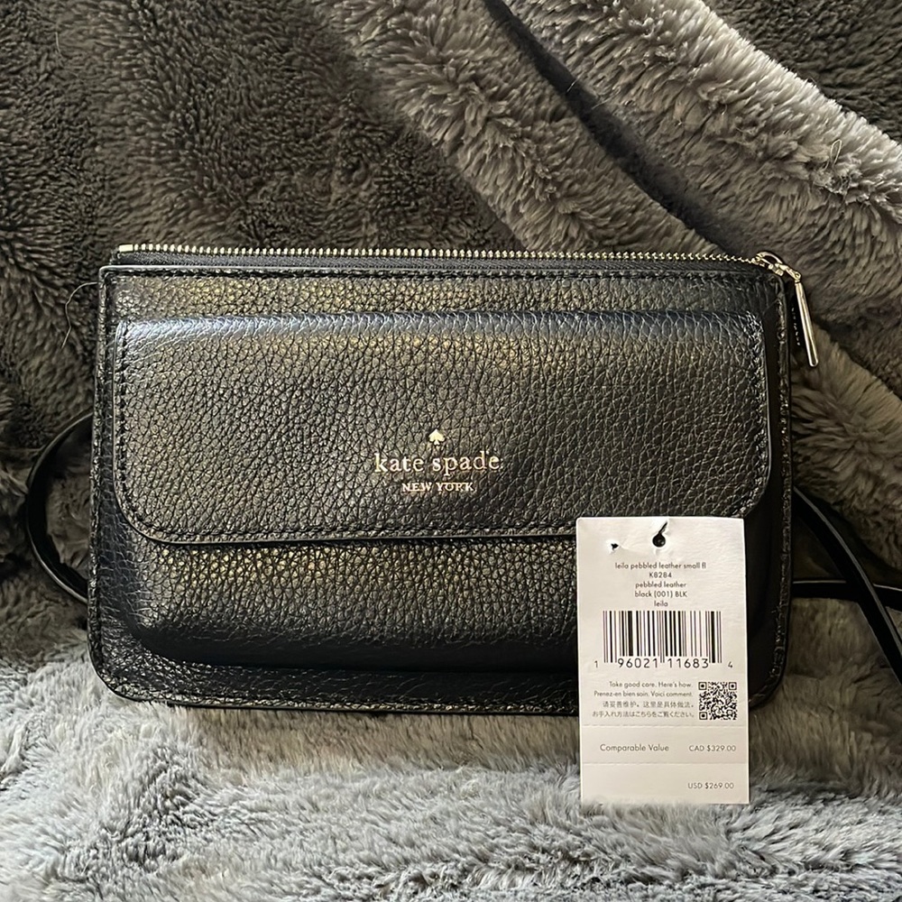Kate spade pebbled leather crossbody wallet